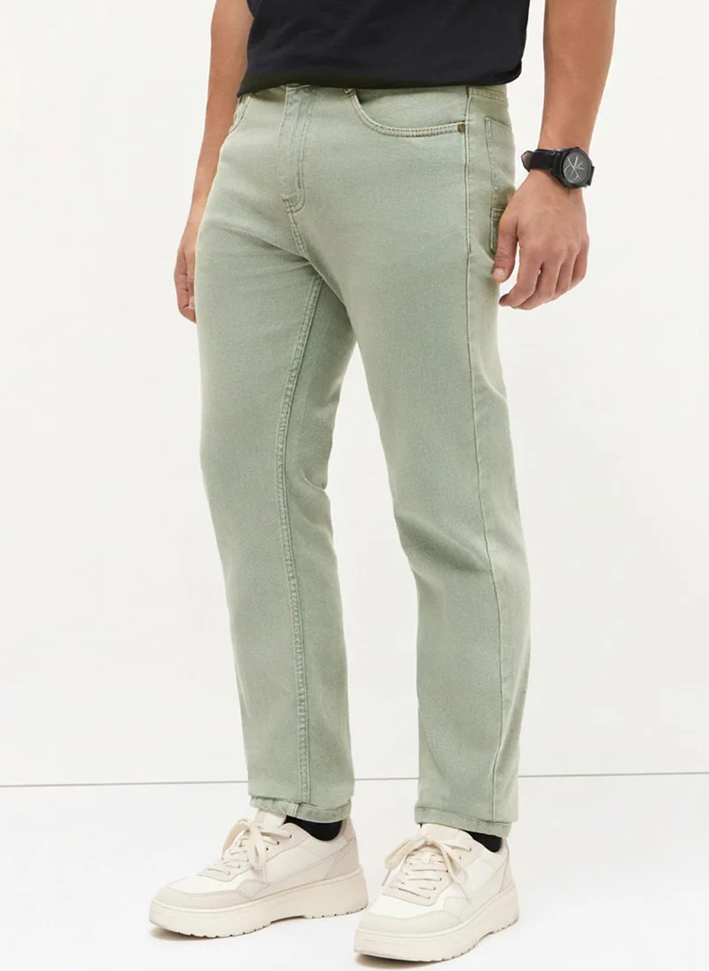 Urbano Fashion  Urbano Fashion Men's Ice Grey Regular Fit Heavy Washed Denim Jeans Stretchable for Men | Best Price UAE